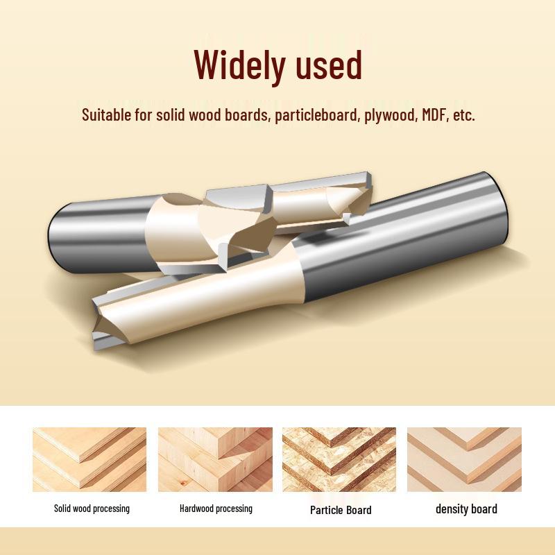 Tiangong Double-Edged Woodworking Carving & Trimming Milling Cutter, Lengthened Wood Milling & Grooving Tool.