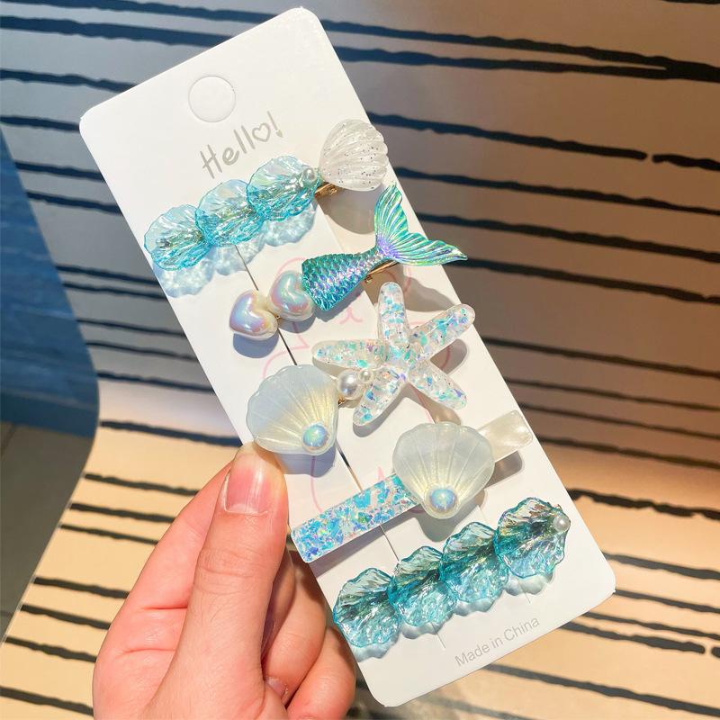 New Cute Candy Color Sugar Starfish Hair Clips for Girls Bangs Side Clips Duckbill Clips Korean Fashion Women Hair Accessories