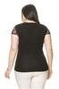 Women's Big Size Blouse Plus Size Black Stone Embroidered Flamingo Body