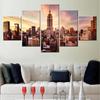 5 Pieces Wall Art Canvas Prints Cityscapes Midtown Sunset Poster Painting Modular Picture Home Decor Living Room Artwork