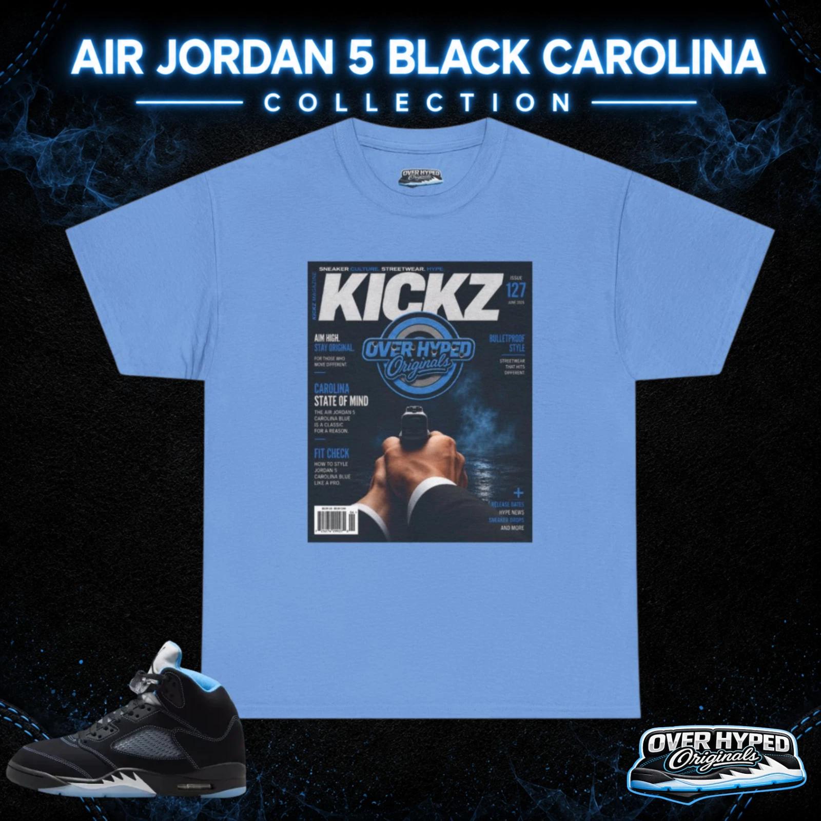 T-Shirt To Match Retro 5 Black Carolina Shoes -LOCKED IN Sneaker Tee 2XL