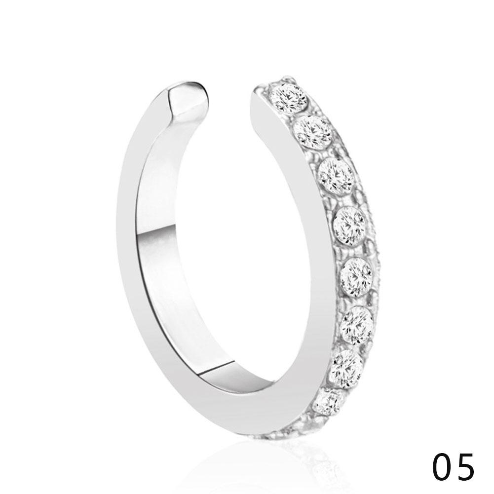 

1 шт. модные минималистские серьги-клипсы в форме буквы C со стразами для женщин Silver-White