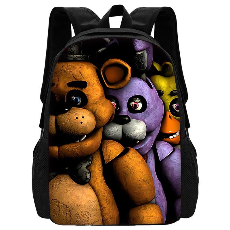 Cartoon Middernacht Teddybeer Kinder Schoolrugzak met Lunchtassen, Etui, Schooltassen voor Jongens Meisjes Beste Cadeau