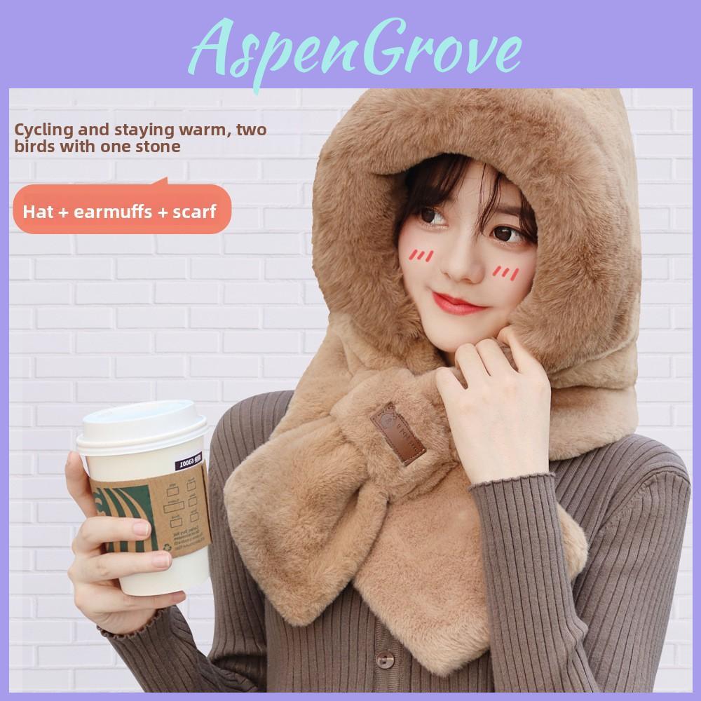 Woolen Multifunctional Neck Warmer With Plush Lining For Cold Weather