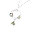 Simple Round Geometric Cubic Zircon Necklace Silver Color Clavicle Chain Union Rainbow Crown Charm Necklace For Women Jewelry