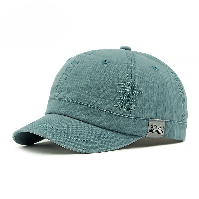 Vintage Washed Cotton Short Brim Baseball Cap Men Women Korean Streetwear Soft Top Peaked Cap Casual Sun Protection Dad Hat
