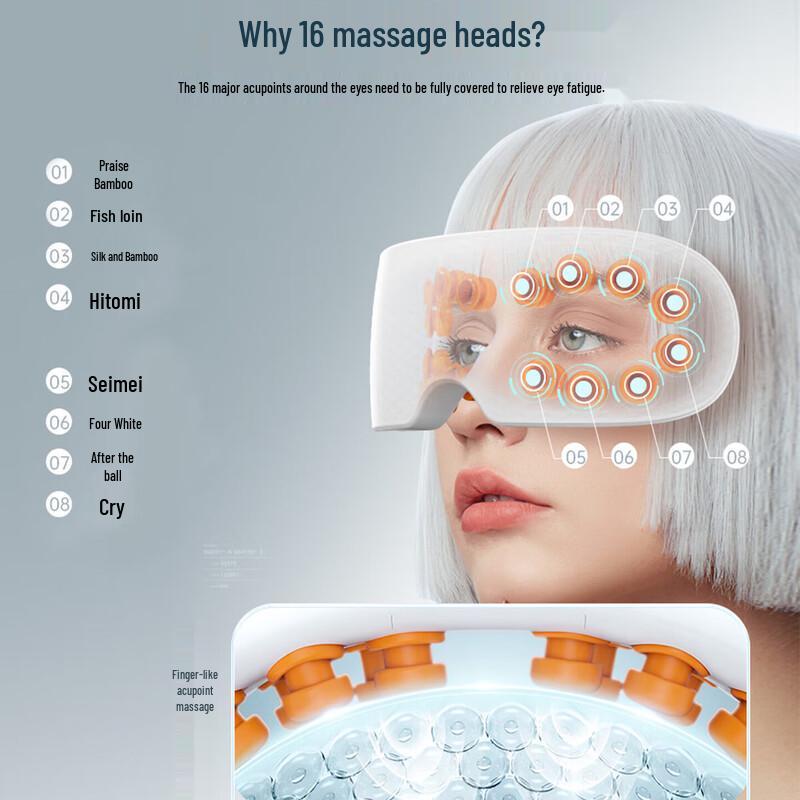 Chigo Smart Heated Eye Massager with Bluetooth Music CN Plug (adapter Included)