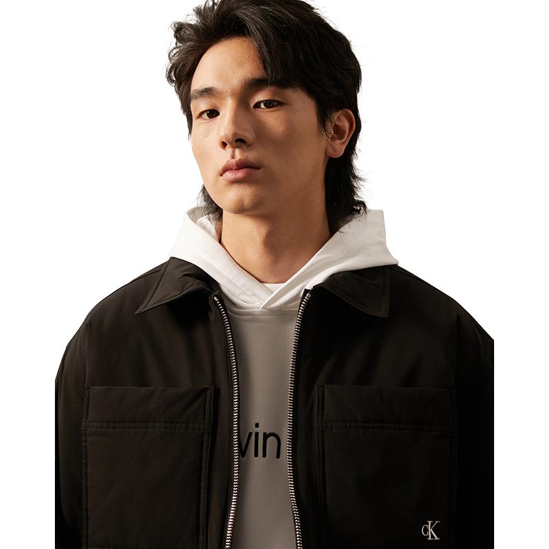 Calvin Klein Reversible Zipper Collar Jacket Men Outerwear Space-Black J326601