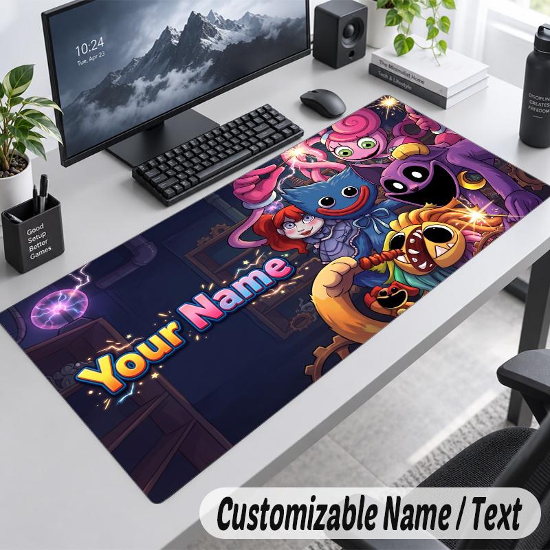 Poppy Playtime Personalisierte Große Mauspads Benutzerdefinierter Name Text Erweiterte Schreibtischunterlage Gaming-Mauspad