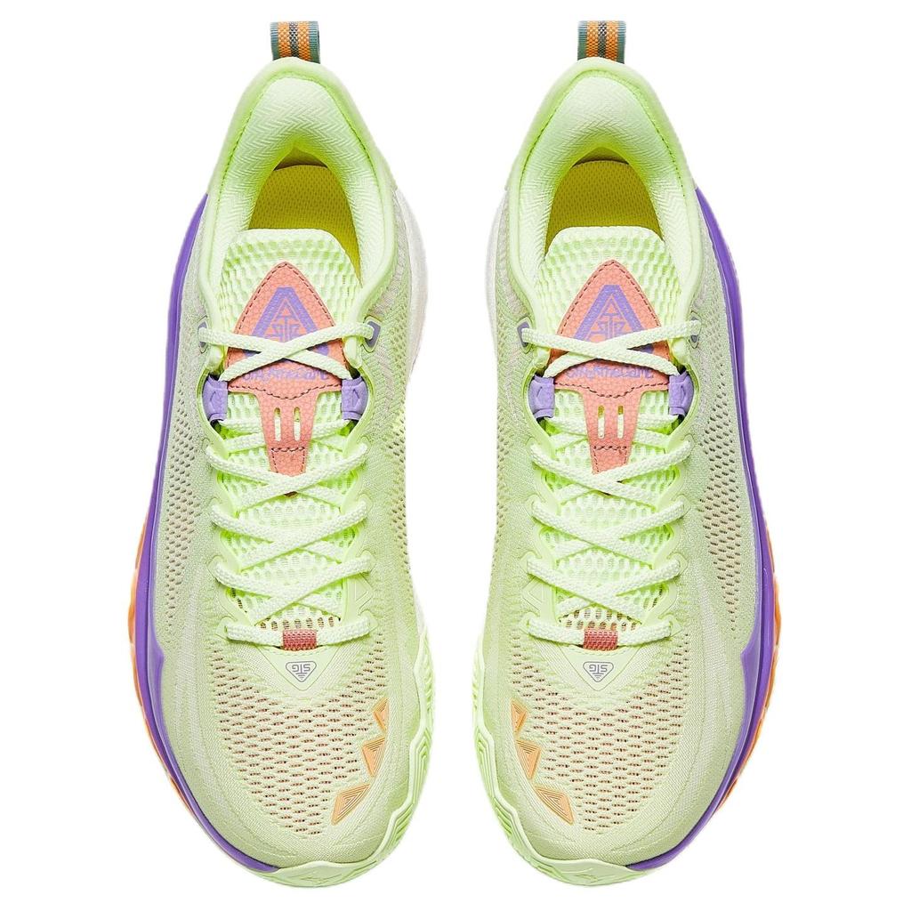 Anta Swagger 2 Cushioning Abrasion Resistant Rebound Low top Basketball Shoes Men's Green Purple 912531106-3