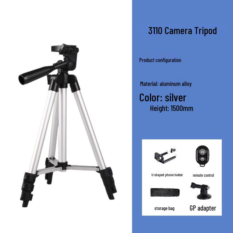 Aluminum Mobile Phone Holder & Projector Stand with Remote Control Tripod for Outdoor Shooting & Live Streaming