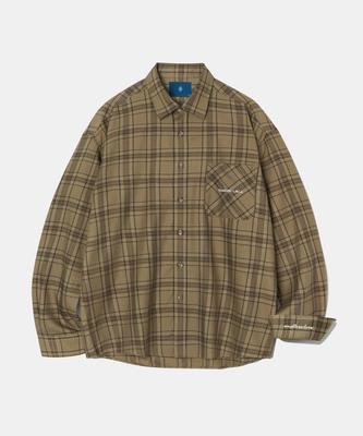 DIAMOND LAYLA Fluff Mood Check Shirt S24 Bruin