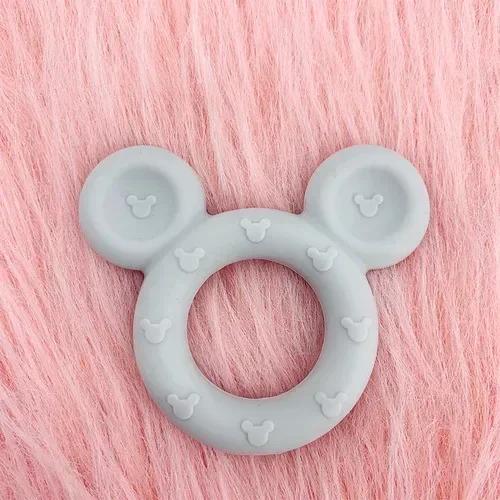 Food Grade Baby Silicone Teether Rudder Shape Wooden Ring Teething Toys BPA Free Infant Chewing Nursing Toy Newborn Gifts