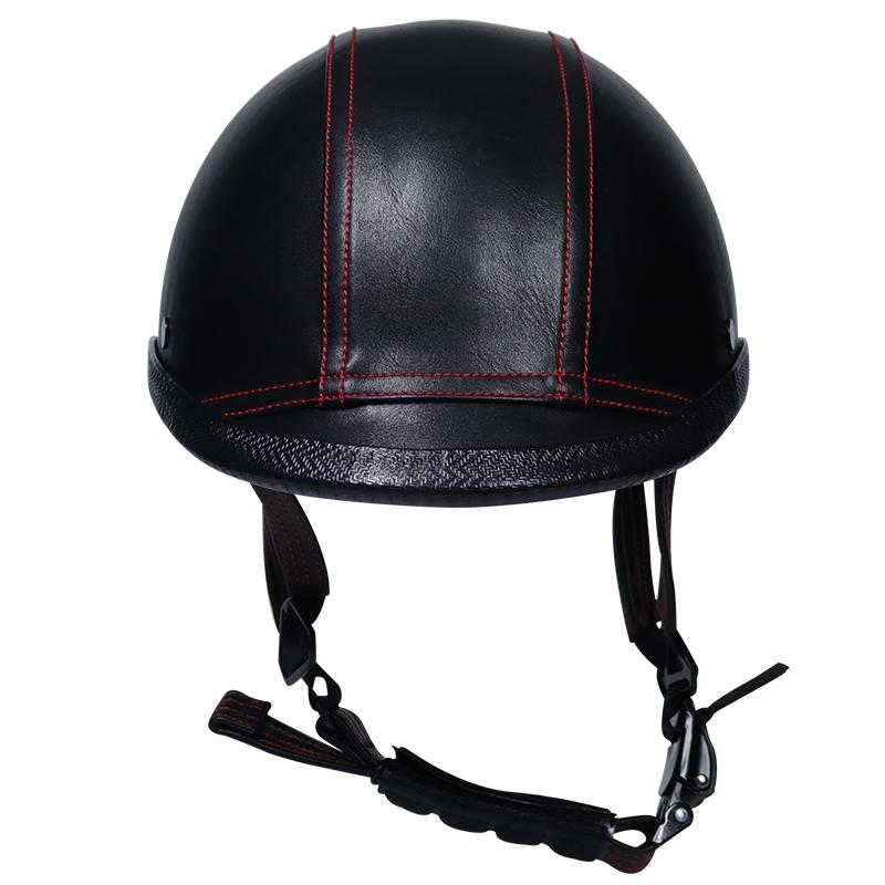 Motorcycle Helmet Vintage Black Half Helmet 54-60cm Retro Motorcycle Helmets Shell Helm Matte Motorcycle Protection