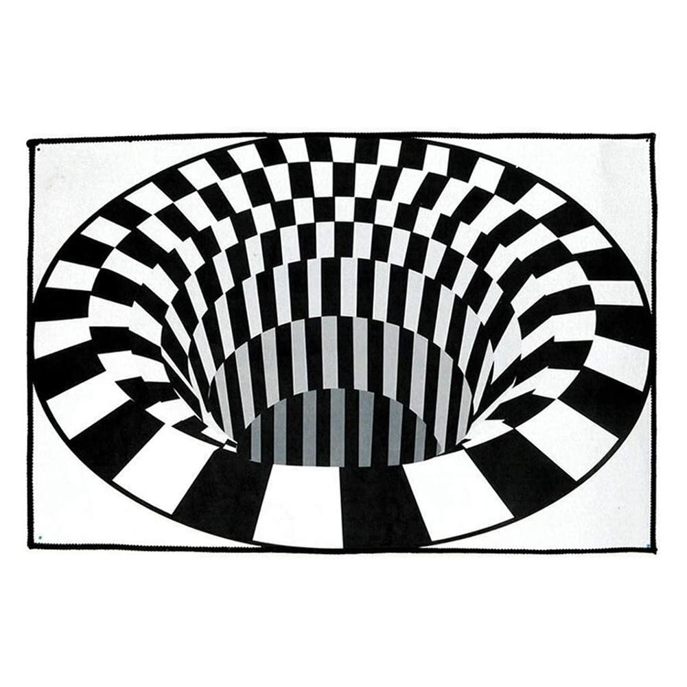 N A Round Area Rug 3D Swirl Print Optical Illusion Rug Printed Area Carpet Floor Pad Non-Slip Doormat Living Room Blanket,C,80CM N A Round Area Rug 3D Swirl Print Optical Illusion Rug Printed Area Carpet Floor Pad Non-Slip Doormat Living Room Blanket,C,80CM