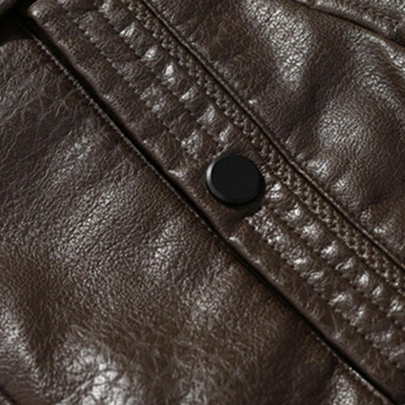 Мужская кожаная куртка из искусственного ПУ — фото 6