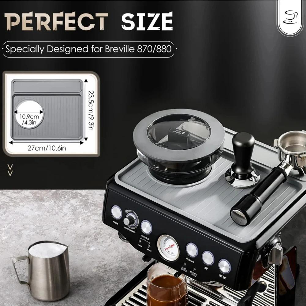 Silicone Coffee Mat for Breville 870/880 Espresso Machine Top Cover Mat Food Grade Silicone Anti-Slip Espresso Tamper Mat