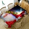 Christmas Tree Tablecloth Santa Claus Gift Rectangular Round Table Cover Towel Holiday Decor