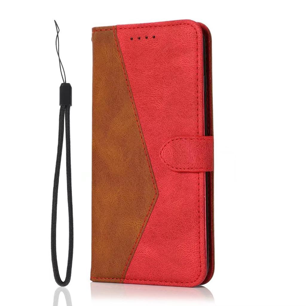 Applicable to Samsung S26 two-color leather case A27 contrasting color splicing retro card wallet protective case S24FE matte case