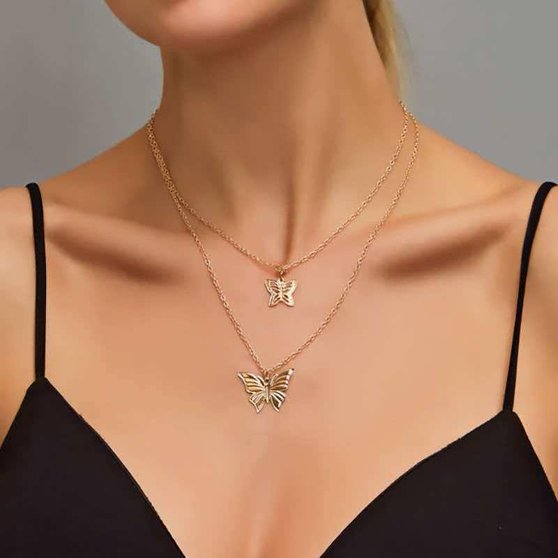 Star & Moon Multi-Layer Alloy Necklace - Hip-Hop Style Portrait Clavicle Chain
