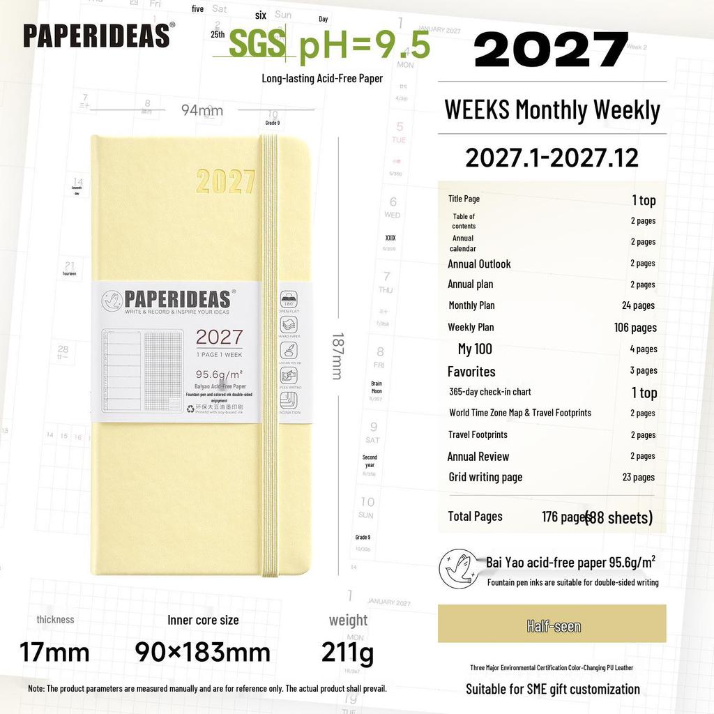 2026 Portable Weekly Planner: Leather-Covered Diary & Time Management Book
