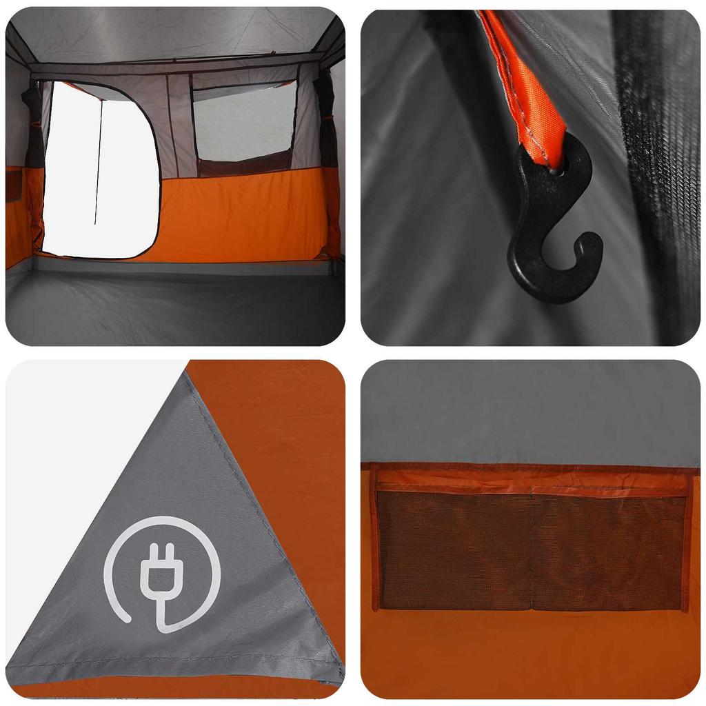 Tunnel Tent Gray and Orange 475 x 220 x 192 cm