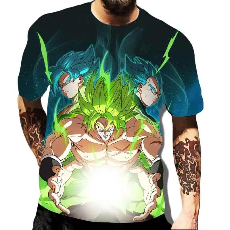 Pánské Top Fashion Cartoon Cool Dětské tričko 3D Pánské tričko s krátkým rukávem Top Street Summer