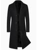 2025 Men's Wool Trench Coat - British Classic, Business Casual, Available in European and American Sizes, Elegant Long Over-the-Knee Design