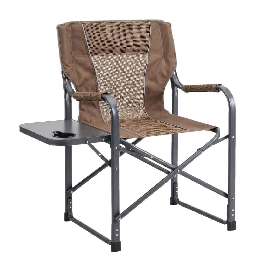 Large Folding Director's Chair with Backrest & Armrests - Outdoor Camping & Picnic Table Chair