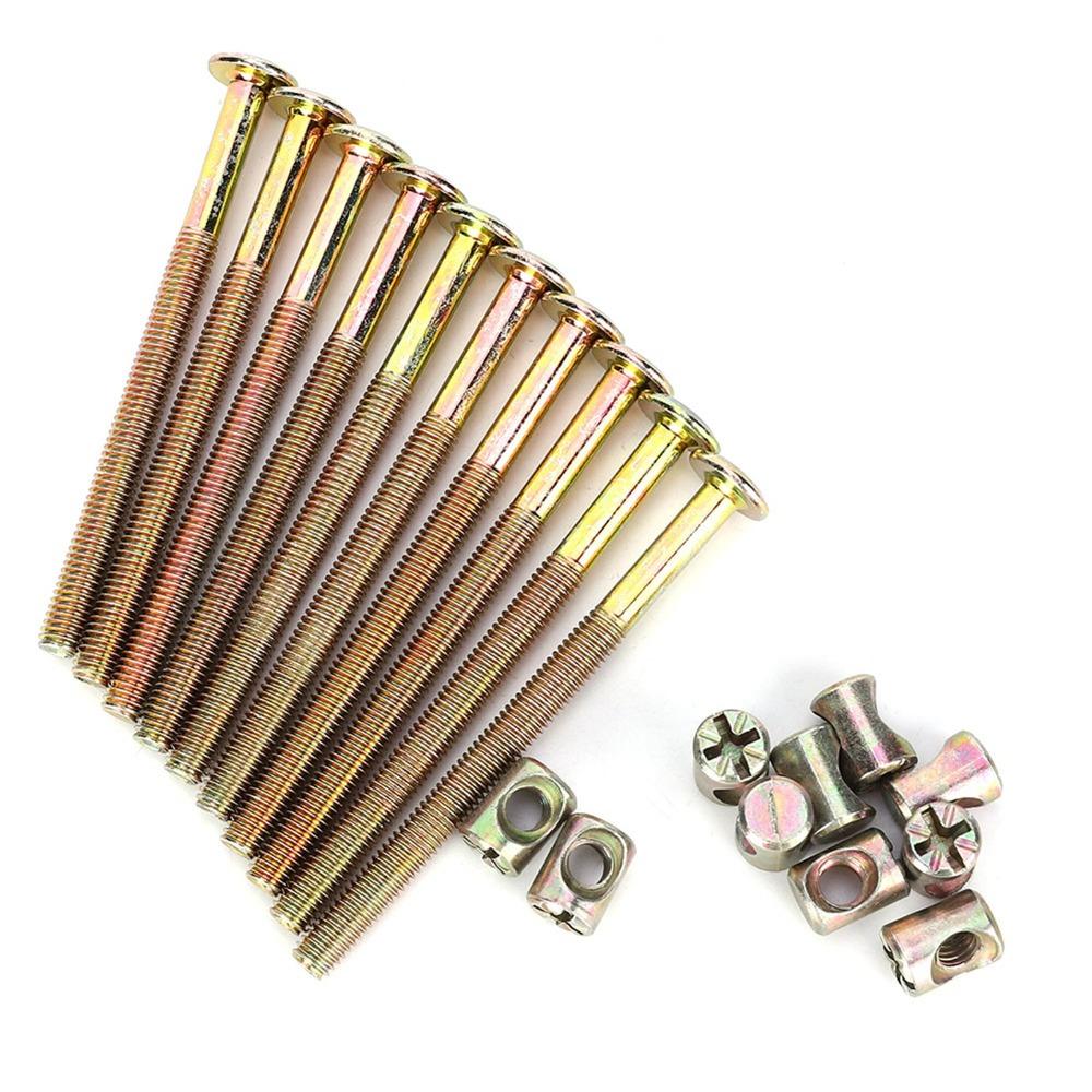 10pcs Spare Parts Barrel Bolt Nuts Zinc Plated Crib Screws  Beds Headboards Cots