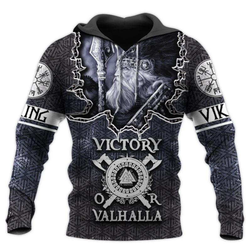 Norra Europa Pirattryck Huvtröjor För Män Hip Hop Vintage Harajuku Streetwear Höst Nyinkommet Sweatshirts Oversized Y2k Kläder