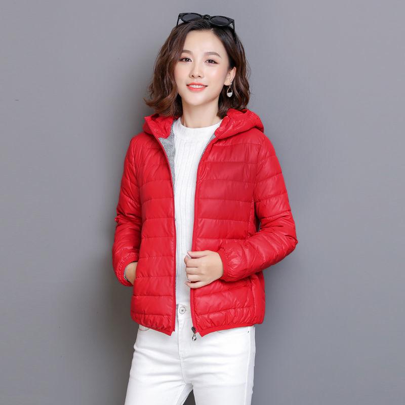 Down Jacket for Women Trend Korean Style Ultra Light Hit Hooded Coat Coats Lightweight Padded Puffer Jackets Female Winter