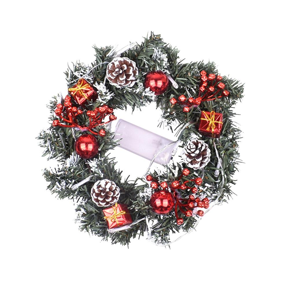 Christmas Wreath Berry Wreath Handmade Flower Front Door Antique Wreath Flocking Mixed Decorations Christmas Decorations