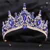Baroque Luxury Big Water Drop Crystal Opal Tiara For Women Girls Wedding Bridal Birthday Party Crown Hair Dress Accessory