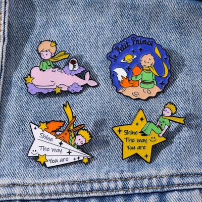 Little Prince Cartoon Badge Creative Star Fairy Tale Cute Brooch Paper Airplane Planet Fashion Accessories