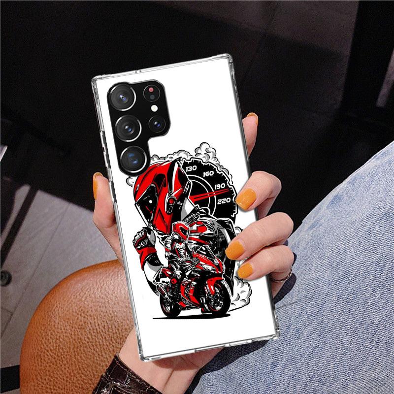1N23456 Cool Motorcycle Phnoe Case for Samsung Galaxy S26 S25 Edge S23 S24 Ultra S22 Plus S21 S20 FE Unique Cover Soft Coque Gal Samsung S23 Plus