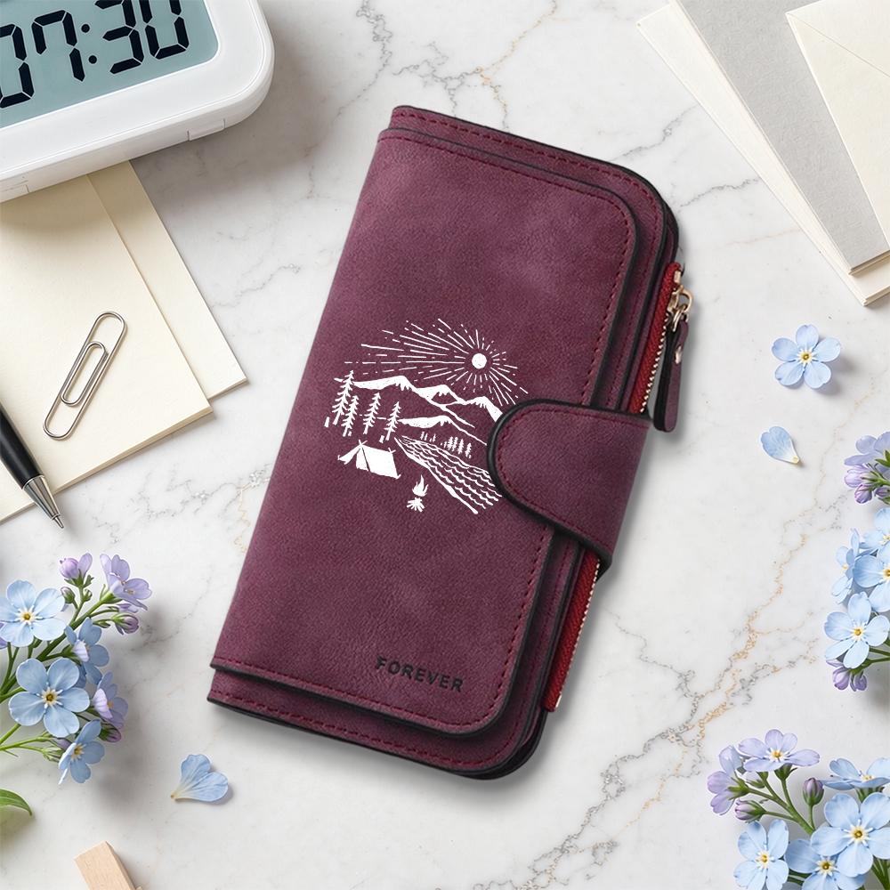 Women Long Wallet Outdoor Camping Pattern Portable Card Holder Casual Fashion Purse