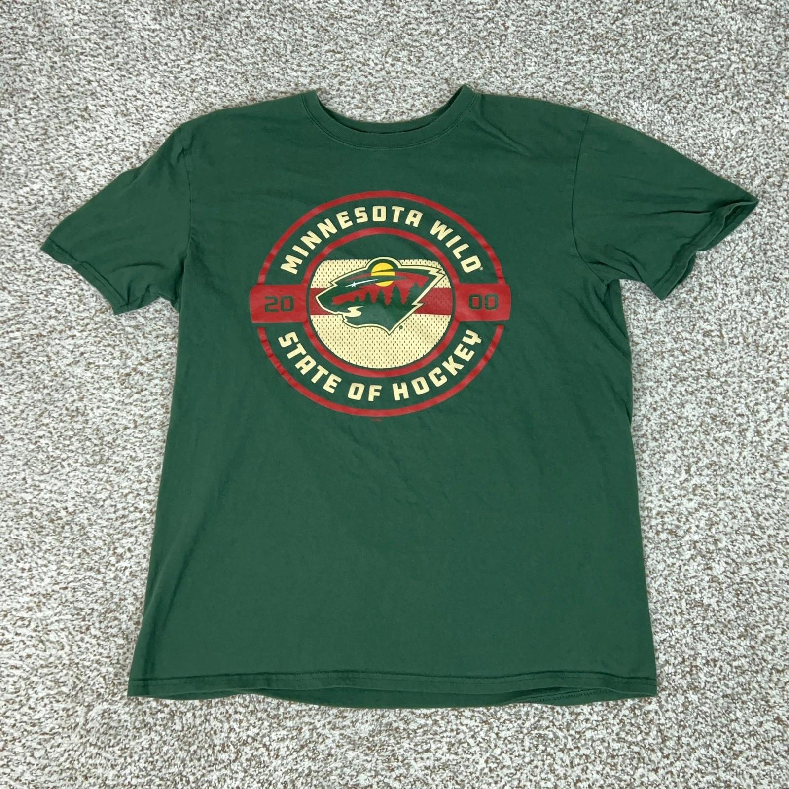 Minnesota Wild Shirt Mens Large Green NHL Hockey State of Hockey Graphic Tee 3XL