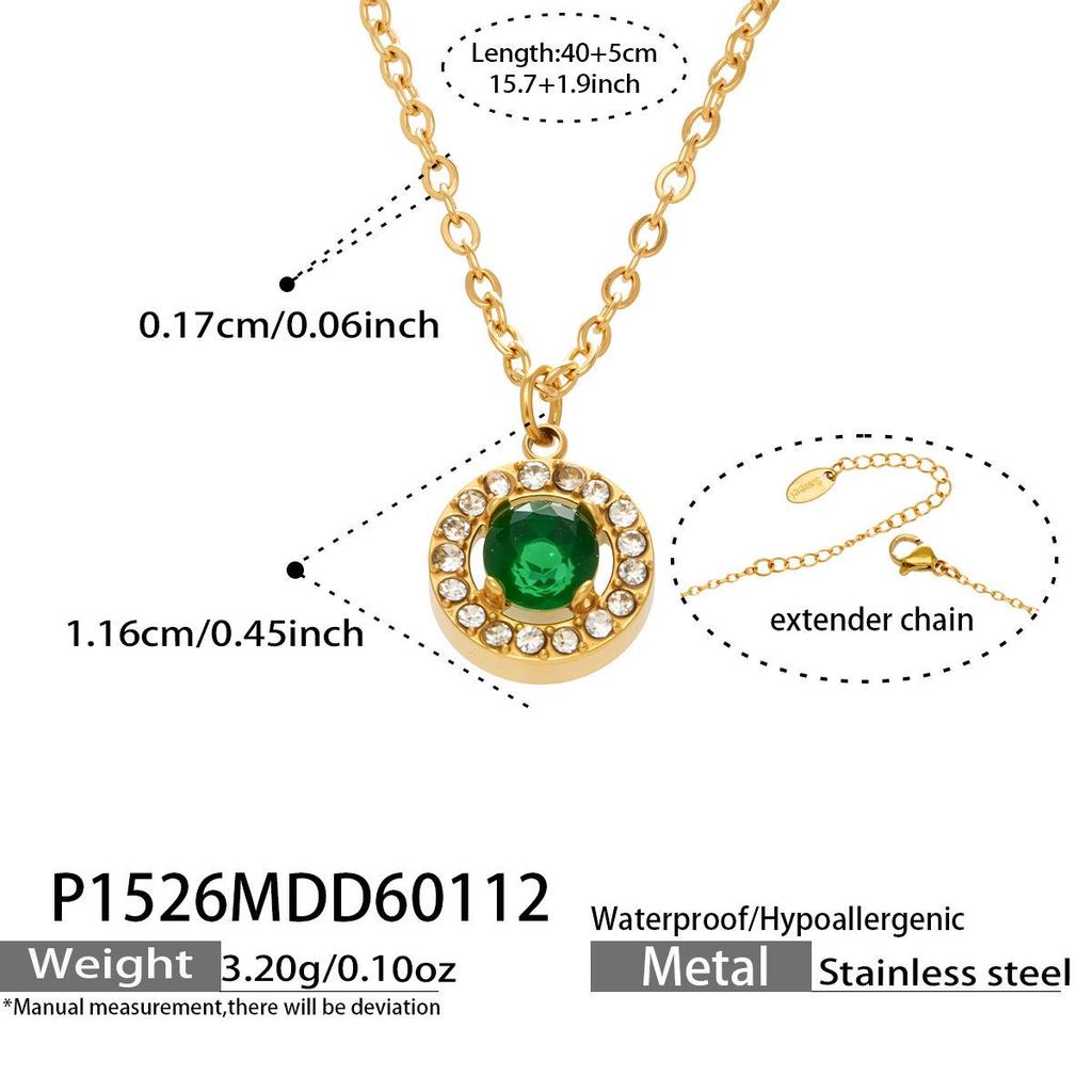 Douyin Trend Wassertropfen Strass Zirkon Anhänger Halskette & Ohrringe Damen Set, 18 Karat Vergoldeter Edelstahl.