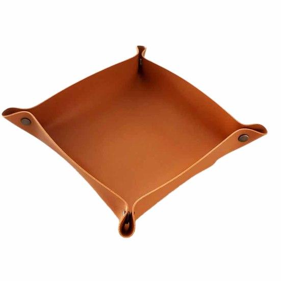 Tăvi de depozitare pliabile elegante, anti-alunecare din piele artificială, anti-zgârieturi, bronzare, organizator pentru desktop