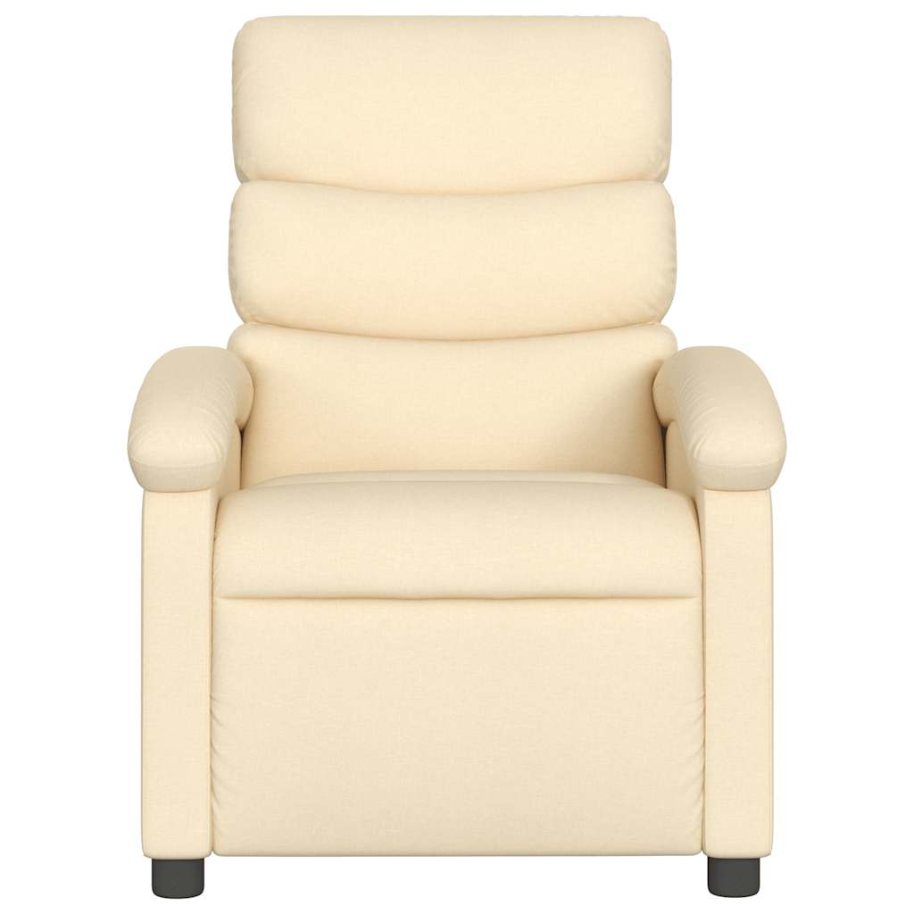 Vidaxl Reclining Massage Armchair, Cream, Fabric Upholstered