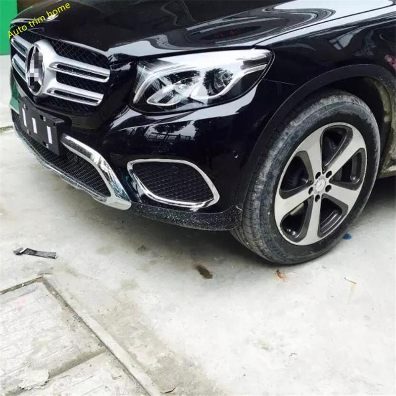 Front Fog Lights Lamps Frame Decoration Cover Trim For Mercedes Benz GLC X253 2016 -  ABS Chrome Accessories Exterior Kit