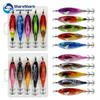 8cm Size Cuttlefish Egi Squid Lure Glow Feature Horizontal Design Squid Jig 5.6g Weight Hard Bait Wood Shrimp Lure Squid Fishing