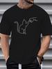 Men's Summer 100 Cotton Fashionable Casual Loose Large Size T-shirt with Cat Punch Pattern Printed Round Neck Short Sleeve Top