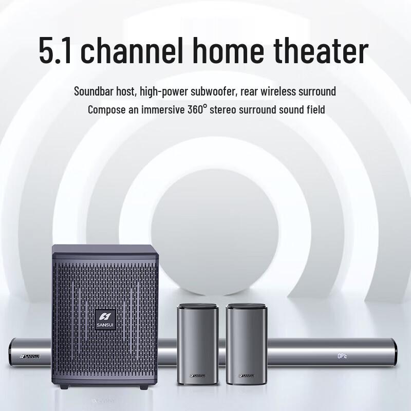 SANSUI DV-91K 5.1 Channel Home Theater Soundbar CN Plug (adapter Included)