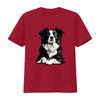 Heavyweight 18gsm Border Collie T Shirt Realistic Sitting Dog Print Black Casual Round Neck For Pet Owners Sizes S Xxxl All