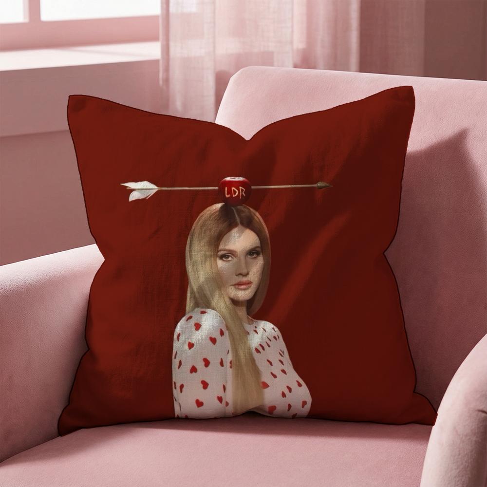 Singer L-Lana Del Rey Cushion Cover Multi-Scene Pillow Cover for Home & Car - Reversible, Soft & Durable for Daily Use