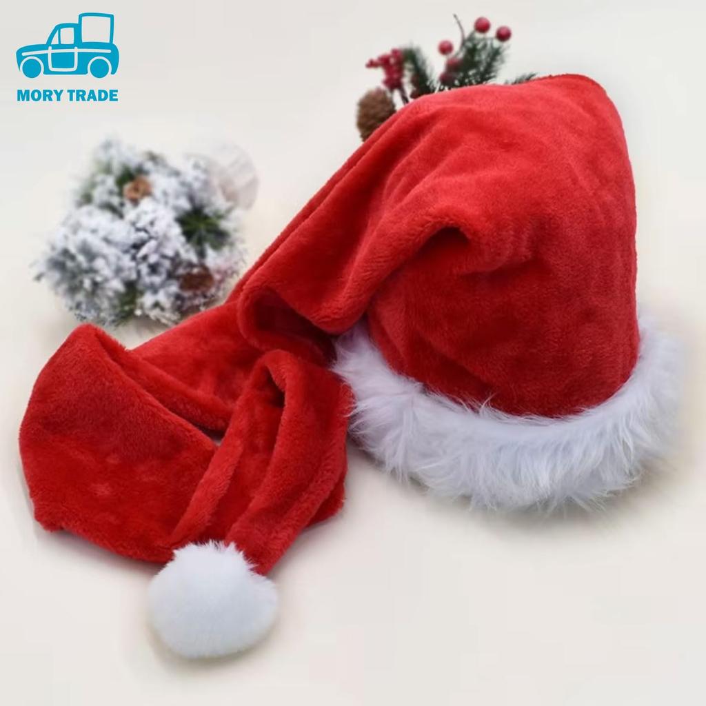 MORYTRADE Santa Hat, Santa Costume, Christmas Cosplay, Santa Claus, Extra Long, 1.5m (Red)