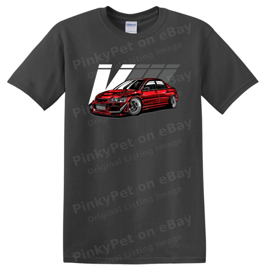 Camiseta Gráfica de Coche Rojo Modificado Camiseta Genial con Diseño de Coche de Carreras Ropa Regalo