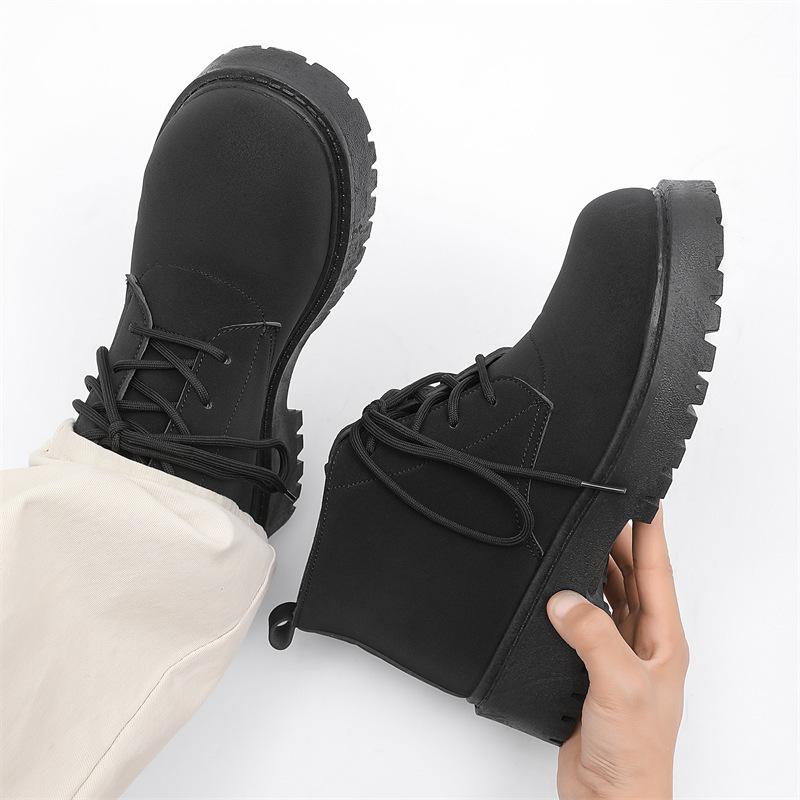 

Martin boots men s autumn and winter new fashion niche high-top big-head shoes locomotive wind mid-help thick-soled tooling boots men 39